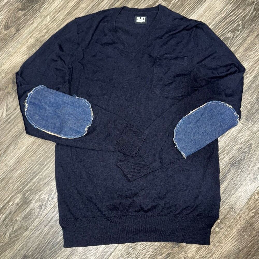 NLST Navy Size Large Merino Wool Sweater